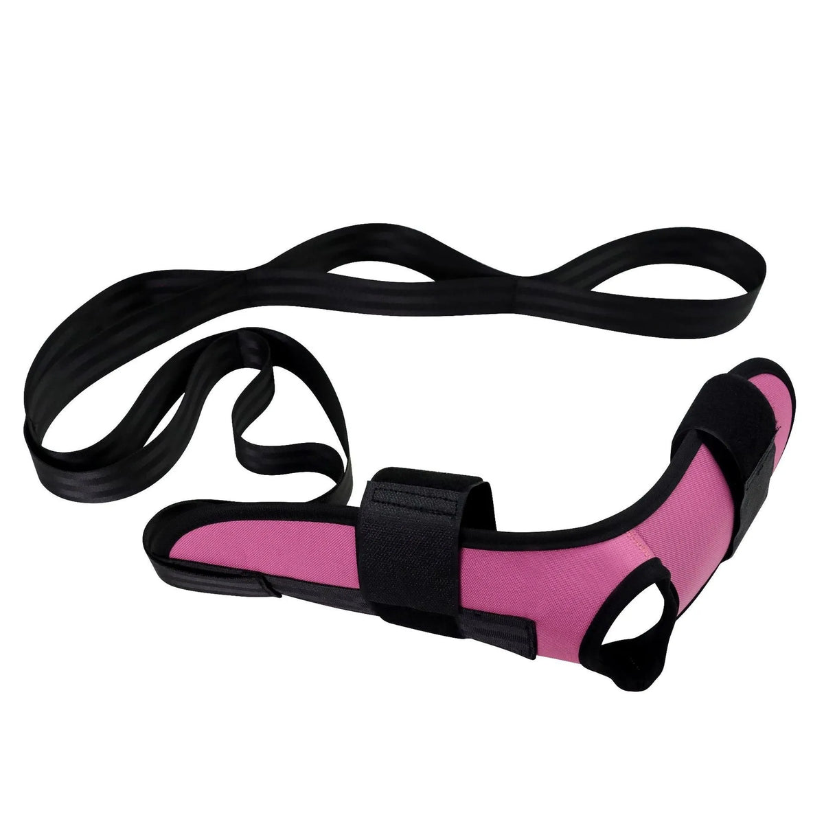 Polyester cotton rehabilitation physiotherapy stretch strap for yoga, available in Black, Blue, and Pink