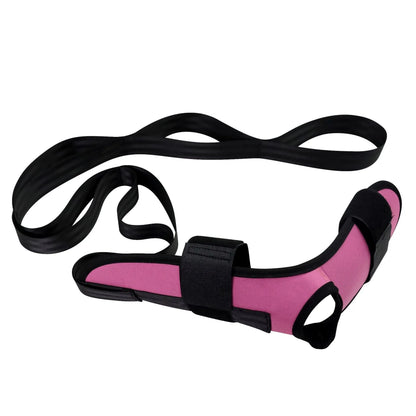 Polyester cotton rehabilitation physiotherapy stretch strap for yoga, available in Black, Blue, and Pink