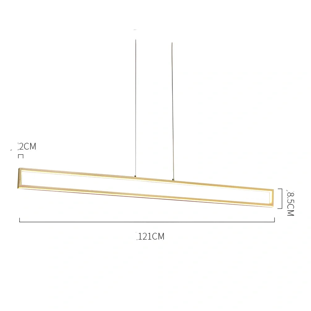 Copper LED chandelier with two-colour lighting for medium rooms