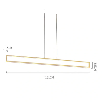 Copper LED chandelier with two-colour lighting for medium rooms