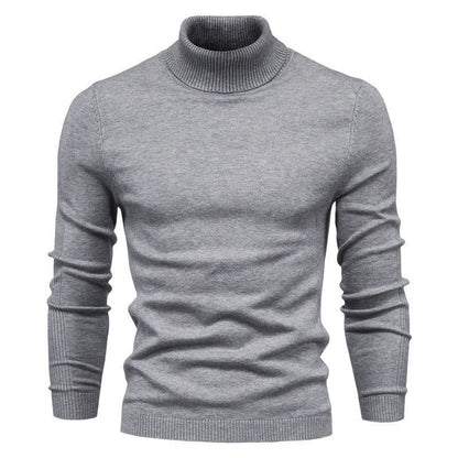 Men's slim fit turtleneck sweater in various colors for winter casual wear