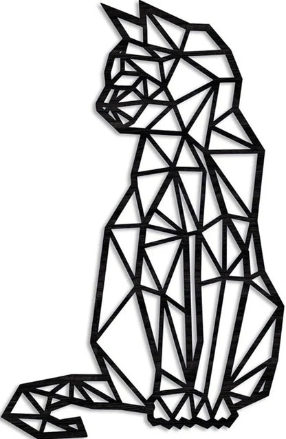 Black laser-engraved galvanized iron cat wall art pendant, 46x30x1.5cm dimensions for home decor