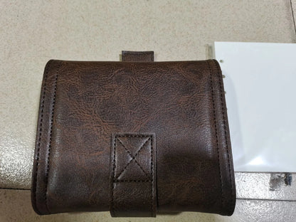 Brown A7 retro leather buckle notebook with loose-leaf binding on PU cover