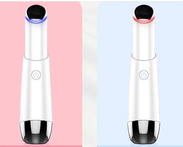 Vibrating eye massager with heat therapy to reduce dark circles and wrinkles