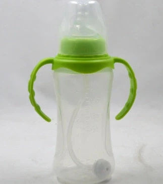 240ml baby bottle in blue, pink, yellow, or green with PP material construction