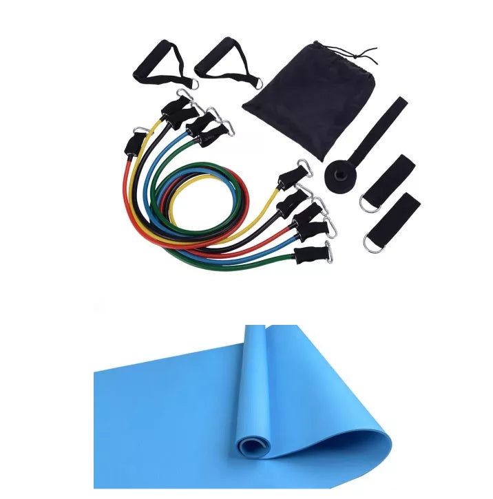 Noise-free abdominal wheel roller with mat for core exercises