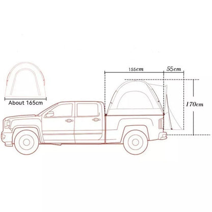 Gray multi-function tent for car rear box, spacious shelter for outdoor adventures