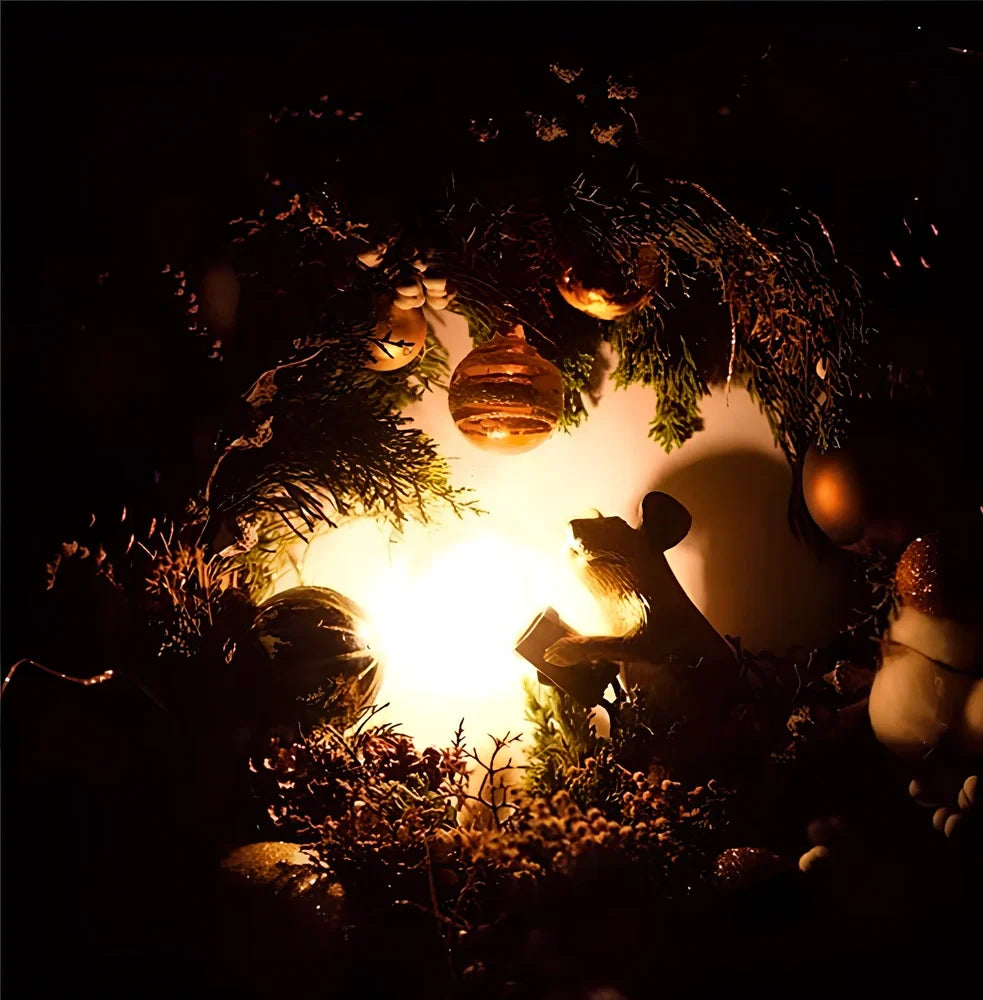 White and gold mouse-shaped desk lamp with polyresin details and 4W LED lighting