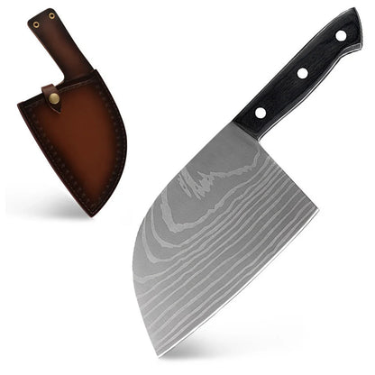 Premium stainless steel butcher knife with a wooden handle, perfect for home chefs who want to elevate their cooking experience.