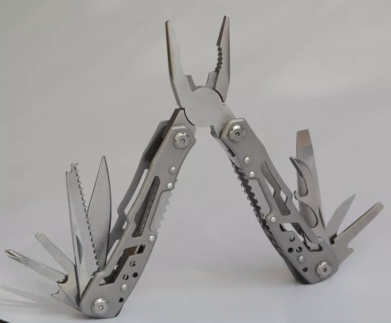 All Steel Multi-function Pliers with 14 tools including pliers, screwdrivers, and cutter