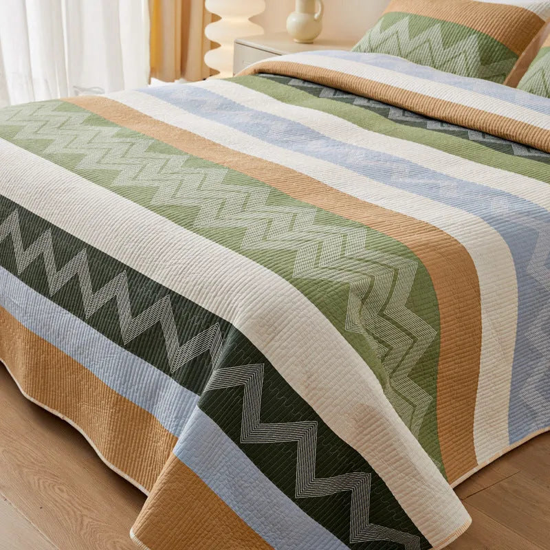 Cotton printed bed sheet set in modern simplicity style, sizes 200x220cm and 250x220cm, for a 2.2-metre bed