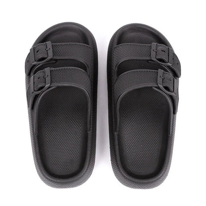Stylish buckle slip-on platform sandals in various colors for women's summer fashion