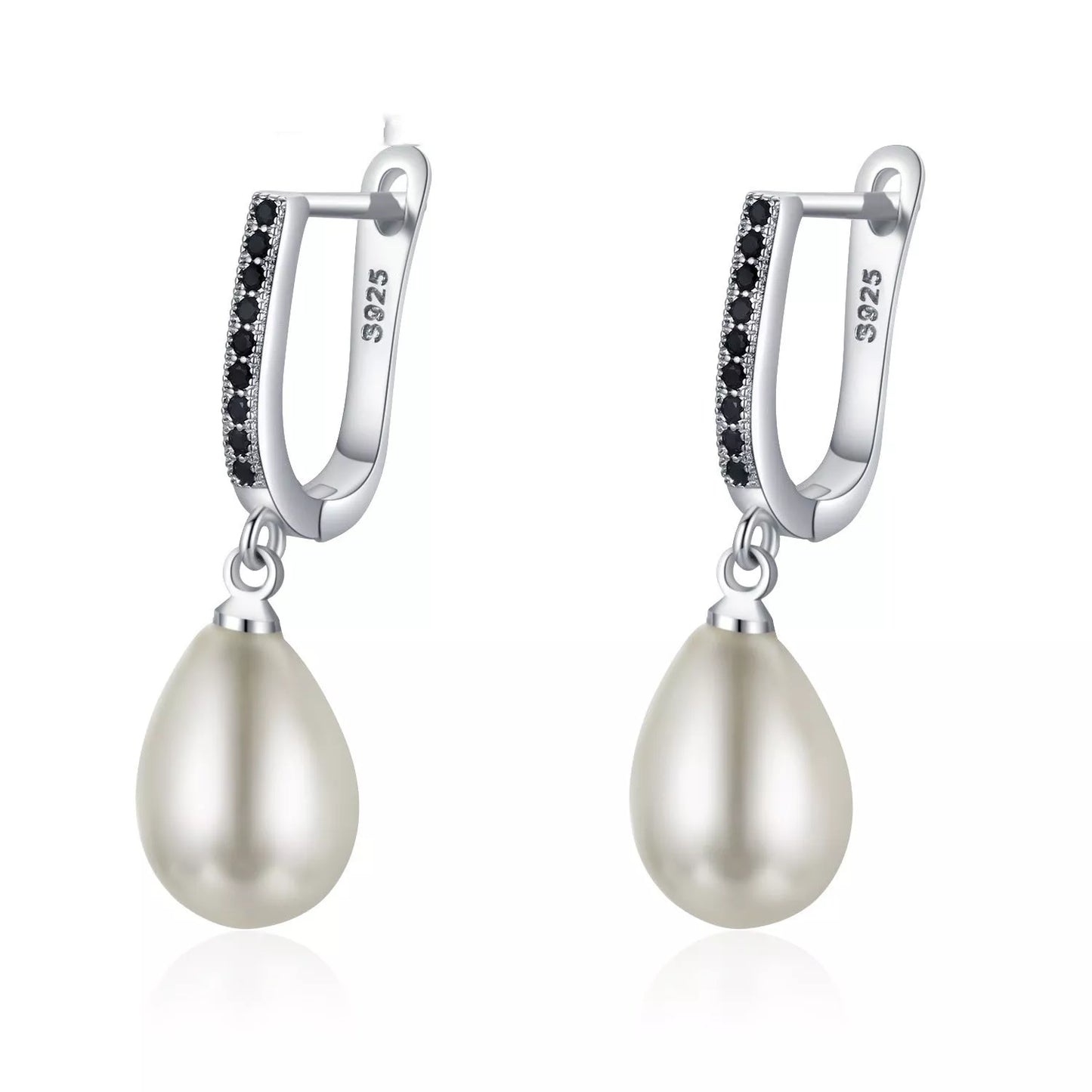 Black circle full rhinestone zircon earrings for women, elegant and affordable fashion jewelry