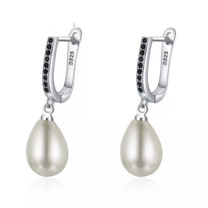 Black circle full rhinestone zircon earrings for women, elegant and affordable fashion jewelry