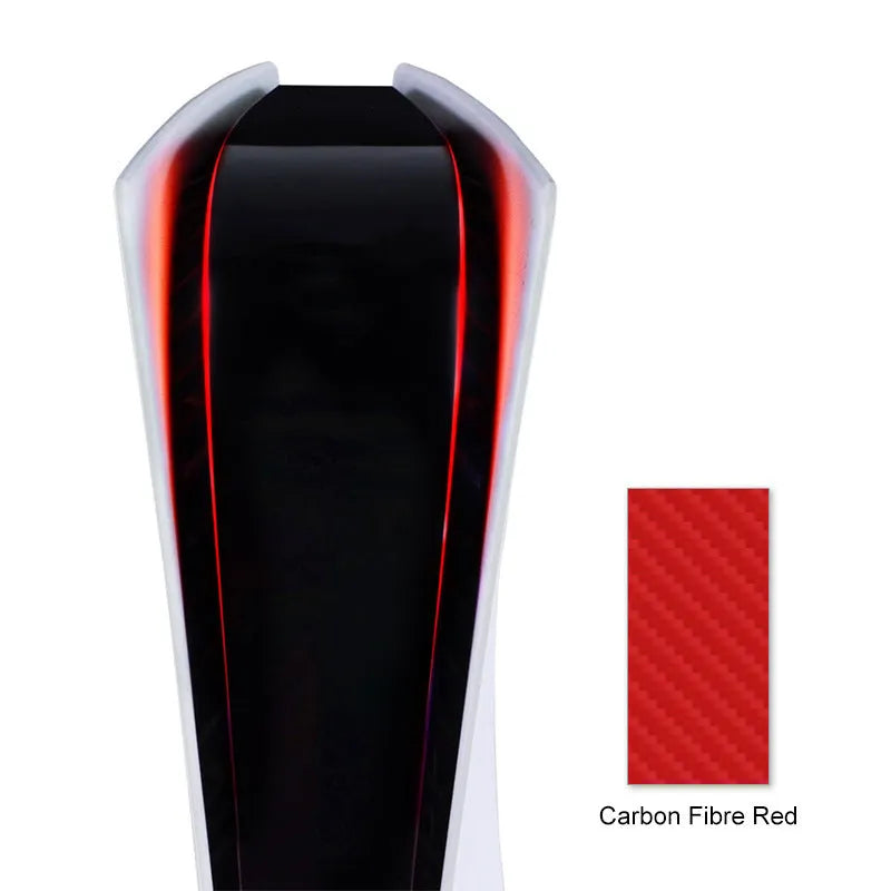 PS5 console light bar film sticker in carbon fibre design with colour options
