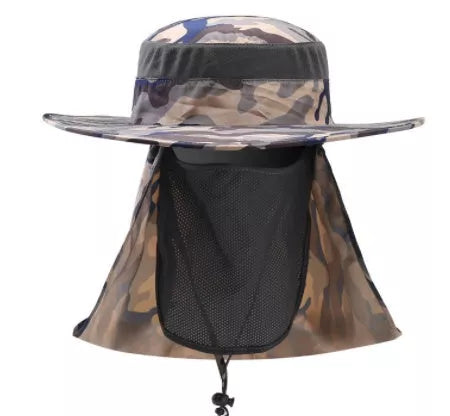 Fisherman's hat with full sun, water, and UV protection in various colors