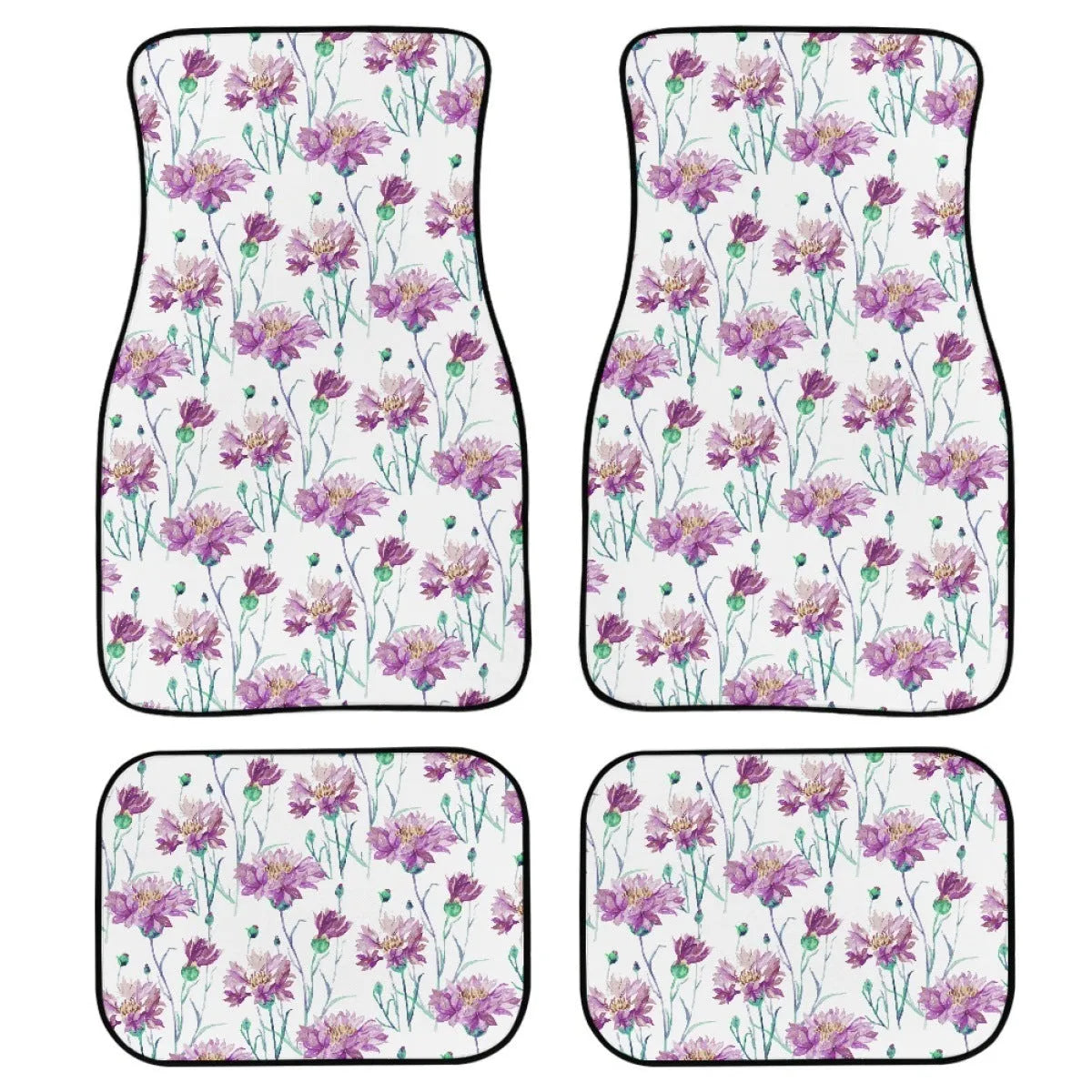 Printed rubber car foot mat set with 20mm thickness and waterproof lining in black