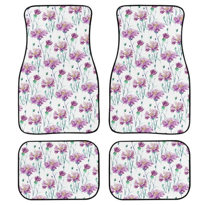 Printed rubber car foot mat set with 20mm thickness and waterproof lining in black