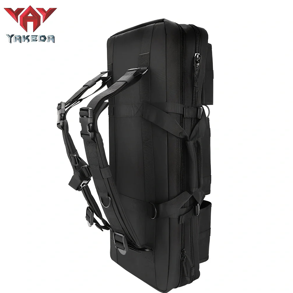 28-inch military tactical fishing bag with four compartments in black camouflage colour