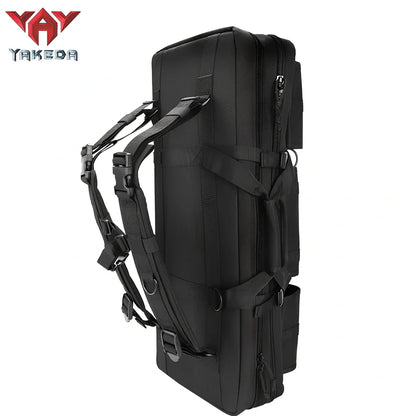 28-inch military tactical fishing bag with four compartments in black camouflage colour