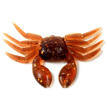 PVC software little crab bait lure measuring 8cm in red crab and brown crab colour options