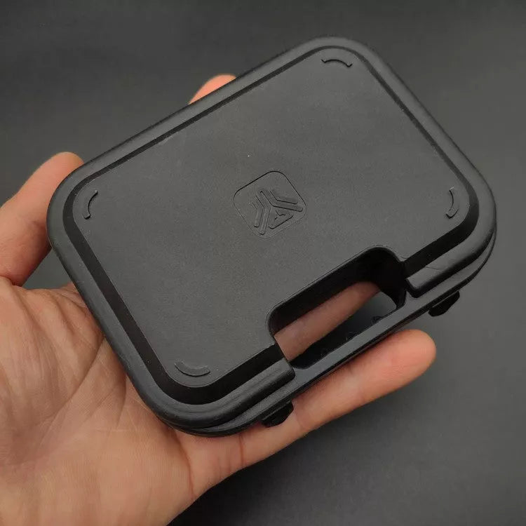 Black plastic key chain storage box for organization