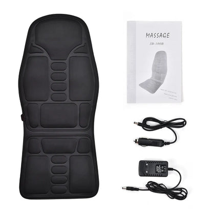 Black electric cervical massager with wireless remote control and OPP storage bag
