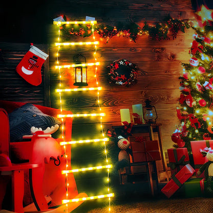 LED ladder light Christmas decoration with 3-metre display in warm light or colourful options