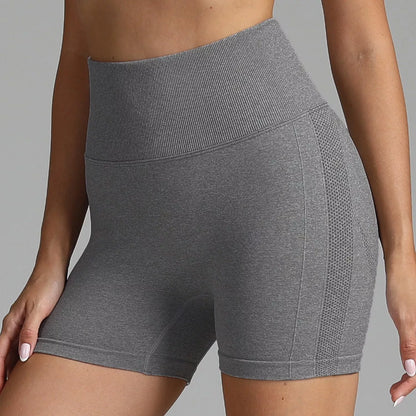 High waist seamless yoga shorts for women with hip-lifting design in various colors