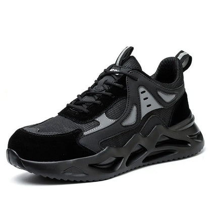 Men's anti smashing protective shoes with plastic toe cap, EVA sole, lace-up front, sizes 37-46