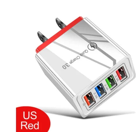 Simple Luminous 4USB mobile phone charger showing four USB ports and luminous indicators