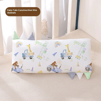 Bamboo fibre children's cartoon pillow with removable cover in three size options