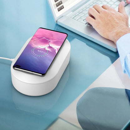 Multifunctional sterilization box with wireless charging and UV sterilization feature