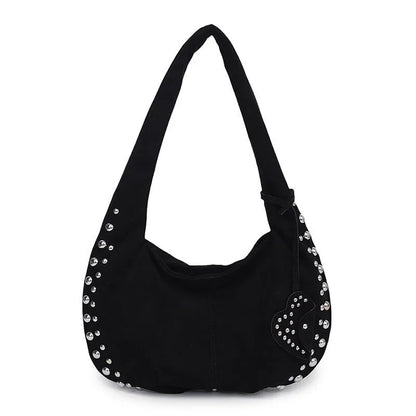Women's soft plush underarm tote handbag in retro style without shoulder straps