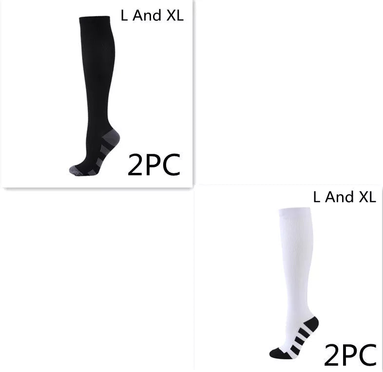 Athletic compression socks with three-bar design for men and women