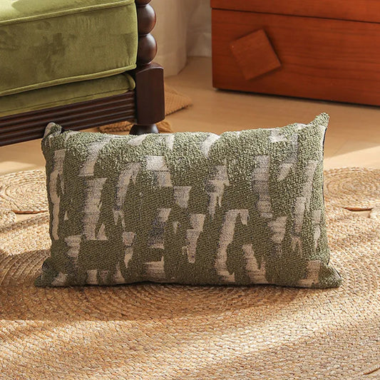 45x45cm yarn-dyed Jacquard cushion cover with plants and flowers pattern in Nordic style