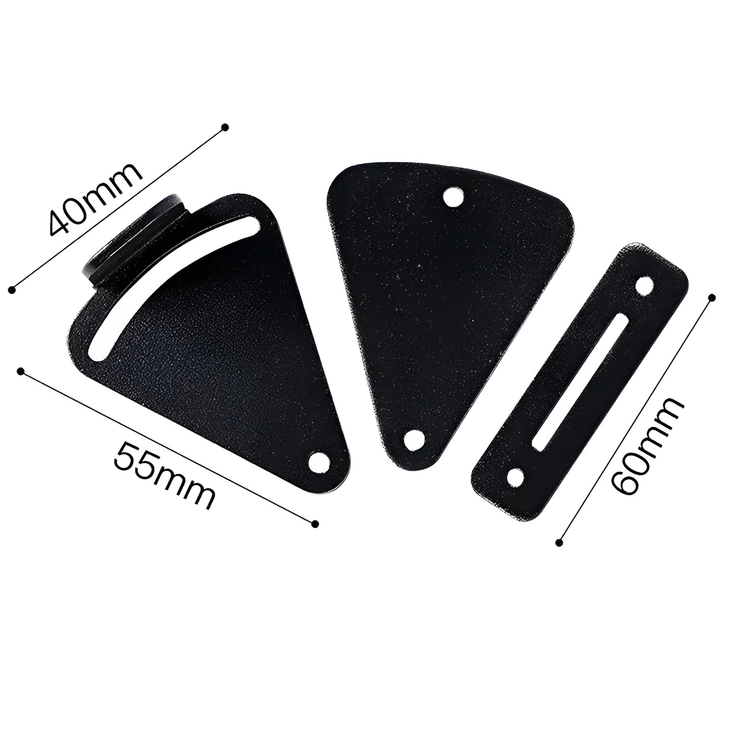 Black stainless steel sliding barn door lock with handle latch, shown in S and M sizes.