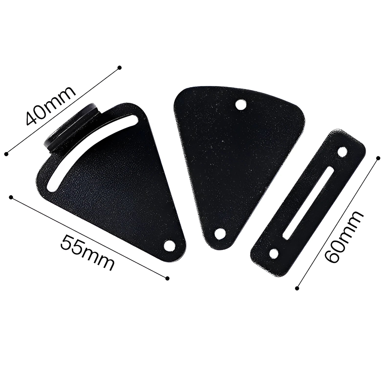 Black stainless steel sliding barn door lock with handle latch, shown in S and M sizes.
