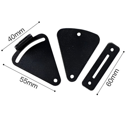 Black stainless steel sliding barn door lock with handle latch, shown in S and M sizes.