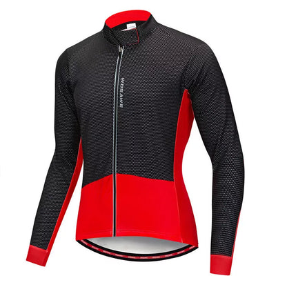 Autumn and winter cycling wear fleece warm jacket in black red and black green
