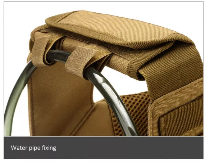 Men's adjustable molle tactical vest in khaki and army green, made from durable oxford material.