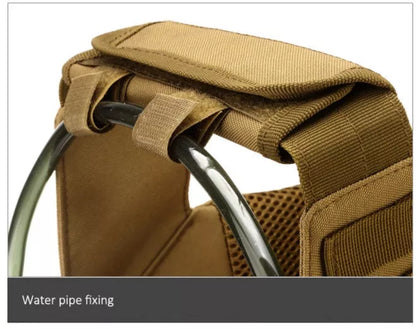 Men's adjustable molle tactical vest in khaki and army green, made from durable oxford material.