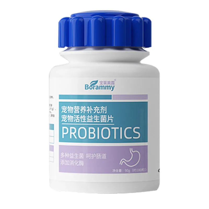 Bottle of Pet Active Probiotic Tablets containing 180 tablets for pet digestive health