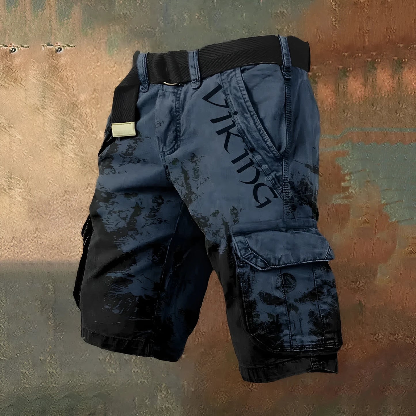 Men's digital printed zip shorts in polyester fabric showing colour and pattern options