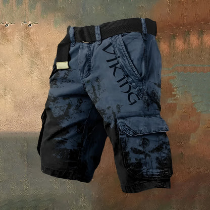 Men's digital printed zip shorts in polyester fabric showing colour and pattern options