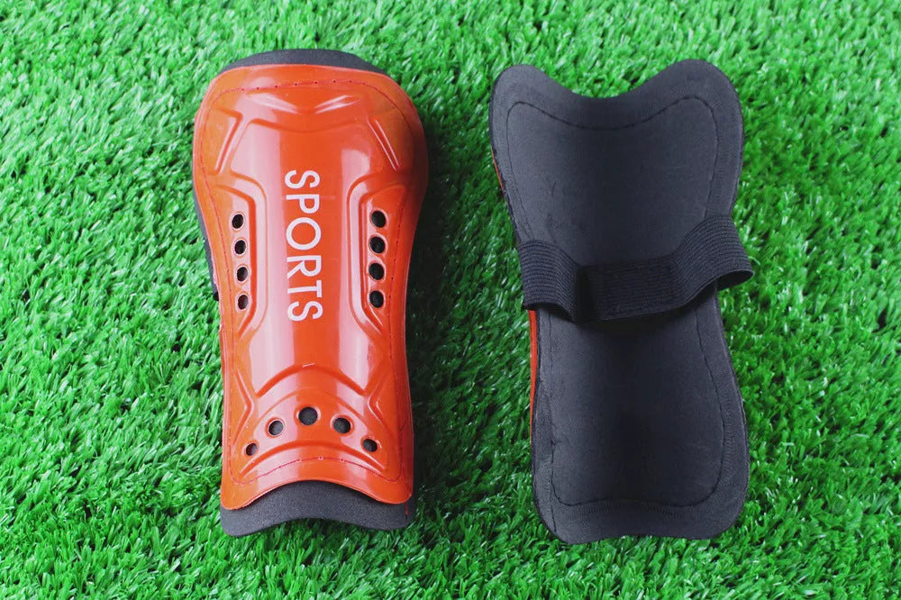 Football strap shin guards in multiple colors for secure leg protection