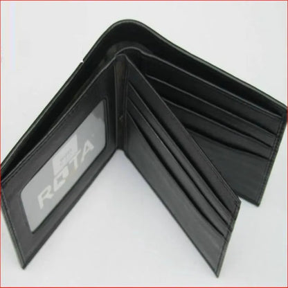 Genuine pearl fishskin leather short wallet with horizontal suitcase shape and sewing thread detail.