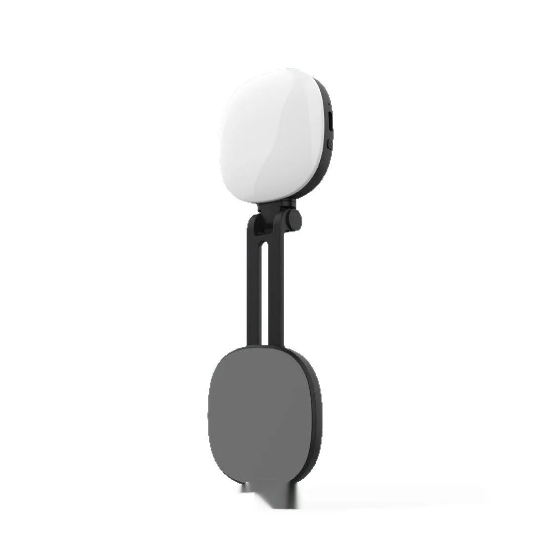 Black and white handheld mobile phone magnetic selfie fill light with adjustable brightness.