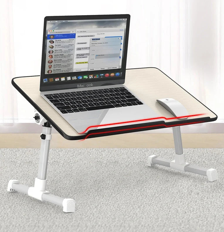 Adjustable Laptop Desk Stand in various colors, foldable design for ergonomic workspace