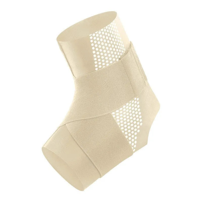 Lycra cloth ankle support brace for adults in black and skin colour, sizes L to XXL.